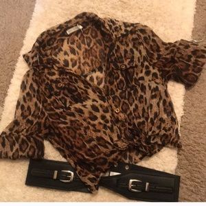 Animal print crop top size M